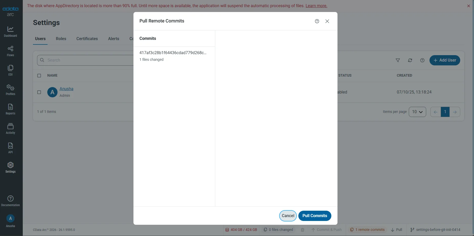 CData Arc の構成をGit でバージョン管理する方法