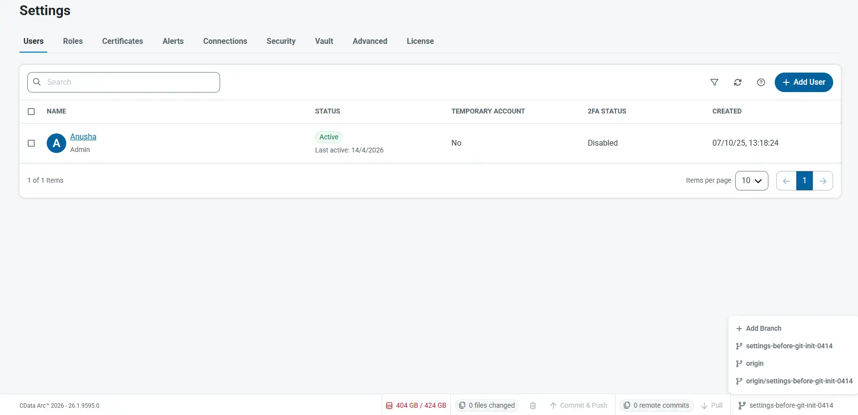 Using git with CData Arc