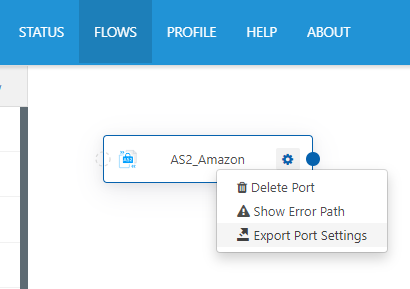 Export Connector settings